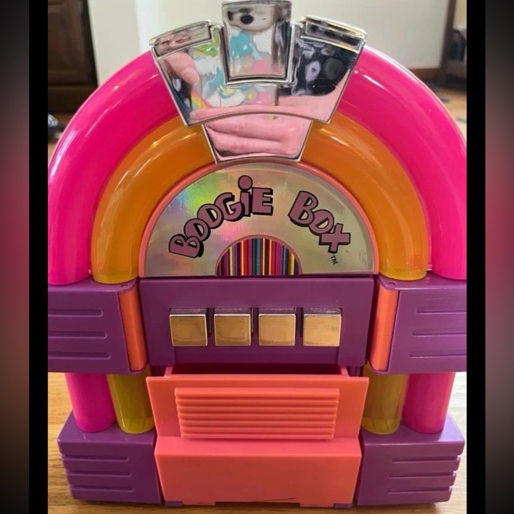 Vintage Neon "Boogie Box" Jukebox Storage Case with Travel Handle (1990's)